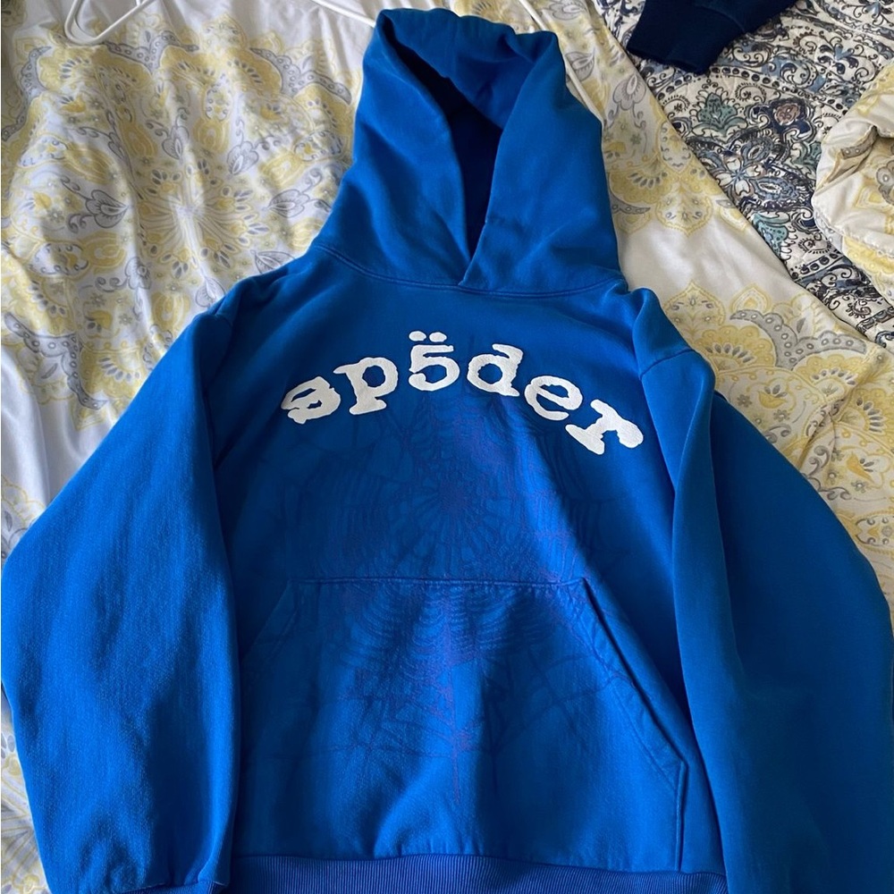 Spyder Blue Hoodie with White Logo
